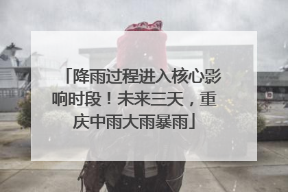 降雨过程进入核心影响时段！未来三天，重庆中雨大雨暴雨