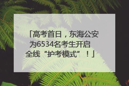高考首日，东海公安为6534名考生开启全线“护考模式”！