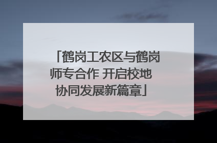 鹤岗工农区与鹤岗师专合作 开启校地协同发展新篇章