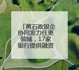 黄石政银企协同发力住更领域，17家银行提供融资服务方案