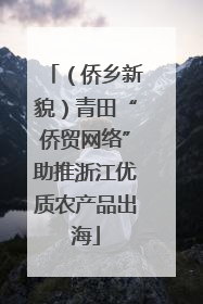 （侨乡新貌）青田“侨贸网络”助推浙江优质农产品出海