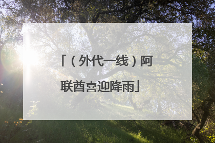 （外代一线）阿联酋喜迎降雨