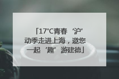 17℃青春‘沪’动季走进上海，邀您一起‘趣’游建德