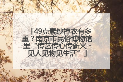 49克素纱禅衣有多重？南京市民俗博物馆里“传艺传心传薪火・见人见物见生活”